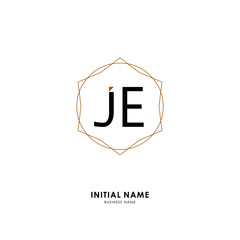 J E JE Initial logo letter with minimalist concept. Vector with scandinavian style logo.
