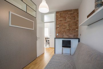 Interior of a renovated apartment interior, bedroom