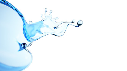 Splash fluid. 3d illustration, 3d rendering.