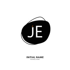 J E JE Initial logo letter with minimalist concept. Vector with scandinavian style logo.