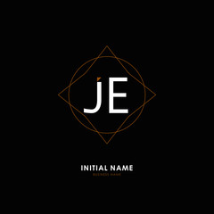 J E JE Initial logo letter with minimalist concept. Vector with scandinavian style logo.