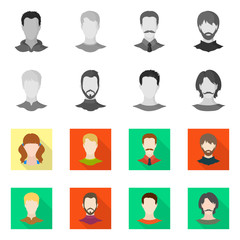 Isolated object of professional and photo symbol. Set of professional and profile vector icon for stock.