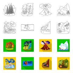 Vector illustration of weather and distress sign. Collection of weather and crash vector icon for stock.