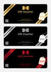 Gift voucher, certificate, coupon template for festive season ie new year or Black Friday