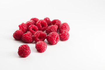raspberries isolated on white background