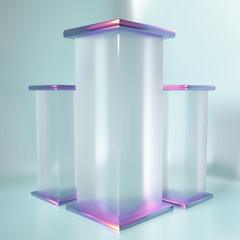 Elegant, beautiful abstract background with elements, studio, pedestal, minimalism. 3d illustration, 3d ..rendering.
