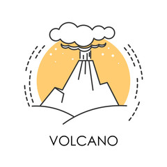Volcano isolated icon, volcanic eruption, natural disaster