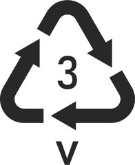 Polyvinyl Chloride 3 V Icon Symbol