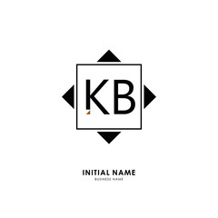 K B KB Initial logo letter with minimalist concept. Vector with scandinavian style logo.