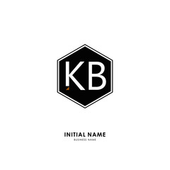Obraz premium K B KB Initial logo letter with minimalist concept. Vector with scandinavian style logo.