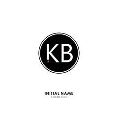 K B KB Initial logo letter with minimalist concept. Vector with scandinavian style logo.