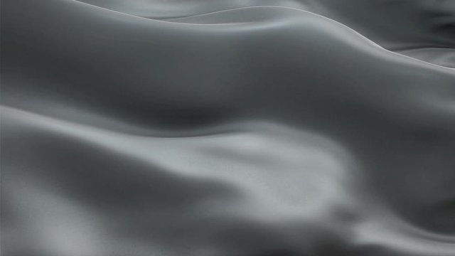 Silk Flag Animation of Grey color background video waving in wind. Realistic Dark Gray Flag background. Grey color Flag Looping Closeup 1080p Full HD footage. Grey Satin flag sign of formal, dingy