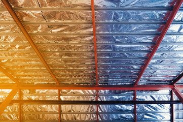 aluminum foil tin ceiling under house roof with high temperature overheat effect, global warming...