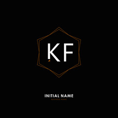 K F KF Initial logo letter with minimalist concept. Vector with scandinavian style logo.