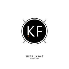 K F KF Initial logo letter with minimalist concept. Vector with scandinavian style logo.