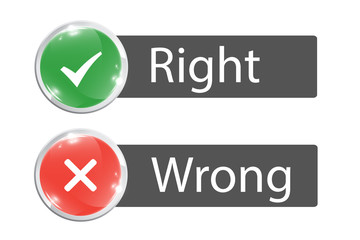 Fototapeta premium Right Wrong Push Buttons 