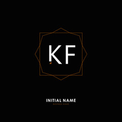 K F KF Initial logo letter with minimalist concept. Vector with scandinavian style logo.