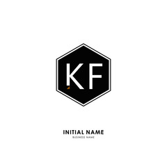 K F KF Initial logo letter with minimalist concept. Vector with scandinavian style logo.