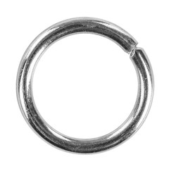 silver ring closeup for needlework isolated on white background