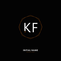 K F KF Initial logo letter with minimalist concept. Vector with scandinavian style logo.