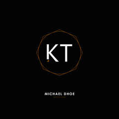 K T KT Initial logo letter with minimalist concept. Vector with scandinavian style logo.