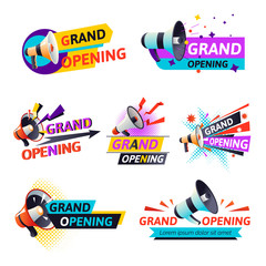 Open ceremony or grand opening isolated icon, event celebration