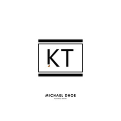 K T KT Initial logo letter with minimalist concept. Vector with scandinavian style logo.