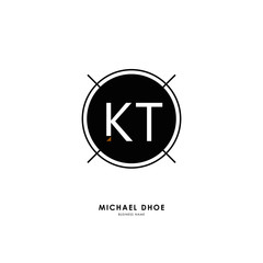 K T KT Initial logo letter with minimalist concept. Vector with scandinavian style logo.