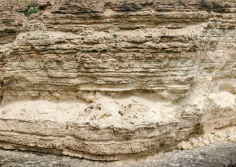 Background of steep textured limestone rock of sea coast