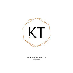 K T KT Initial logo letter with minimalist concept. Vector with scandinavian style logo.