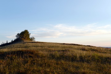  An evening in the Altai mountains near the Charysh River. Western Siberia