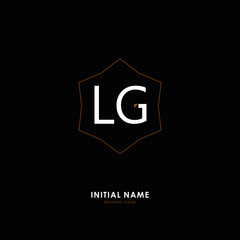 L G LG Initial logo letter with minimalist concept. Vector with scandinavian style logo.