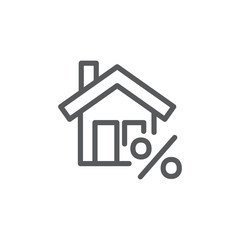 Mortgage line icon on white