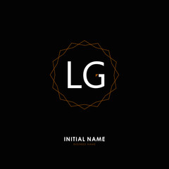 L G LG Initial logo letter with minimalist concept. Vector with scandinavian style logo.