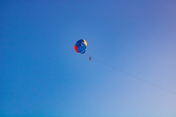 Parachuting on the beach LOO - Russian resort town on the Black Sea.