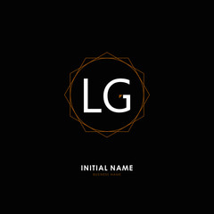 L G LG Initial logo letter with minimalist concept. Vector with scandinavian style logo.