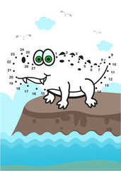 Dot to dot educational game for kids vector illustration