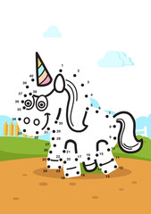 Dot to dot educational game for kids vector illustration