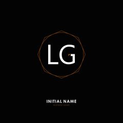L G LG Initial logo letter with minimalist concept. Vector with scandinavian style logo.