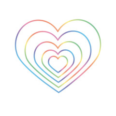 Rainbow heart. LGBT heart in vector format. Equal rights movement and gender equality concept