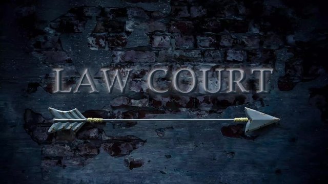 Street Sign the Direction Way to Law Court