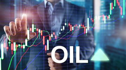 Oil trend up. Crude oil price stock exchange trading up. Price oil up. Arrow rises. Abstract...