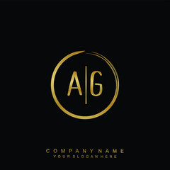 AG initials with a golden circle brush template