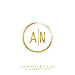 AN initials with a golden circle brush template