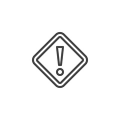 Caution warning road sign line icon. linear style sign for mobile concept and web design. Hazard warning attention sign outline vector icon. Symbol, logo illustration. Vector graphics