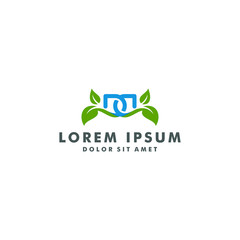 Letter D eco leaf logo design vector illustration-02