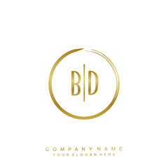 BD initials with a golden circle brush template