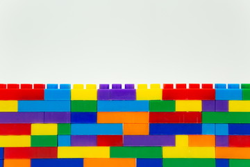 blocks wall plastic toy building .