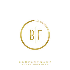 BF initials with a golden circle brush template