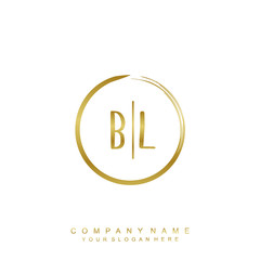 BL initials with a golden circle brush template